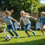 Sjove aktiviteter i haven med en fodbold