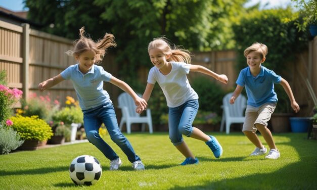 Sjove aktiviteter i haven med en fodbold