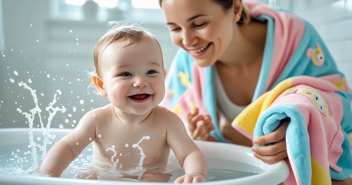 Sjove vandlege for de mindste: Sådan gør du badetid til en leg med de rette håndklæder til baby